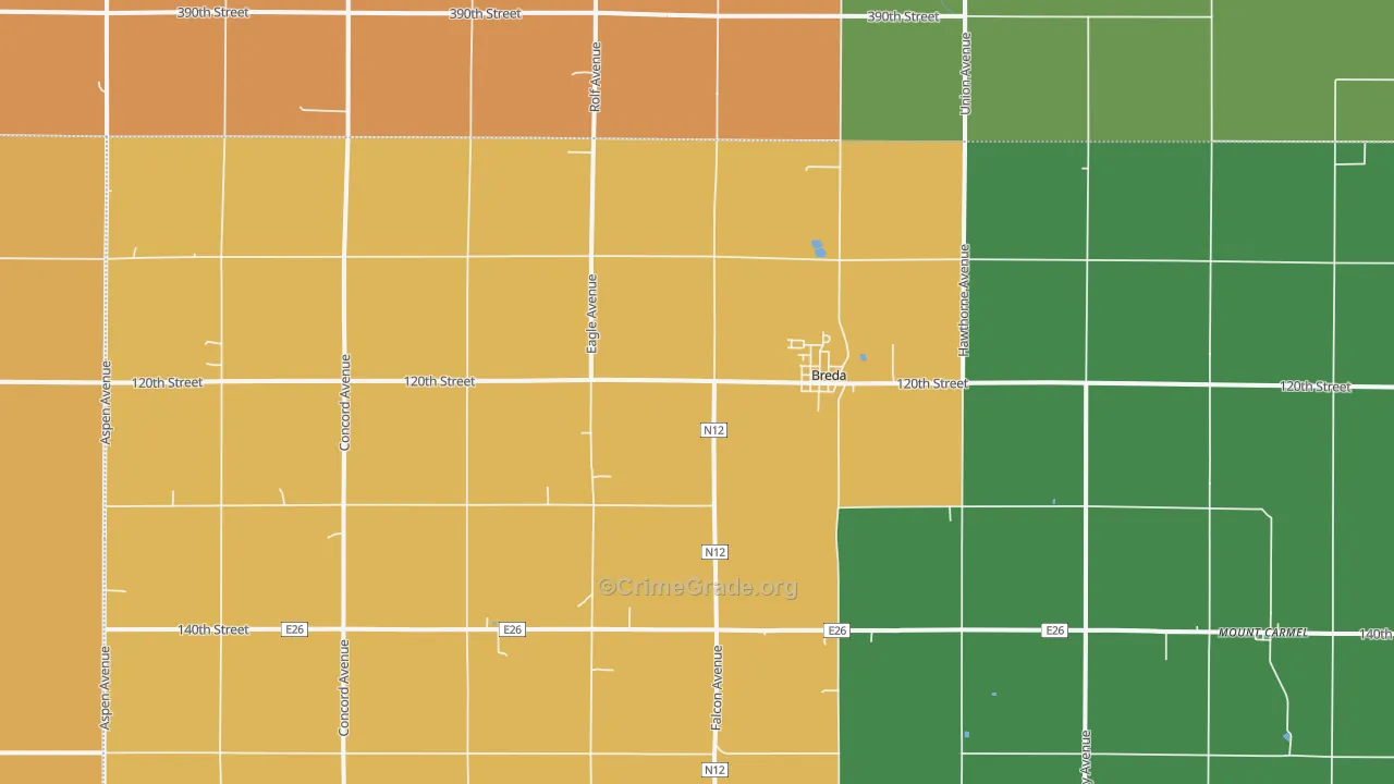 Breda, IA Map of Assault Rates