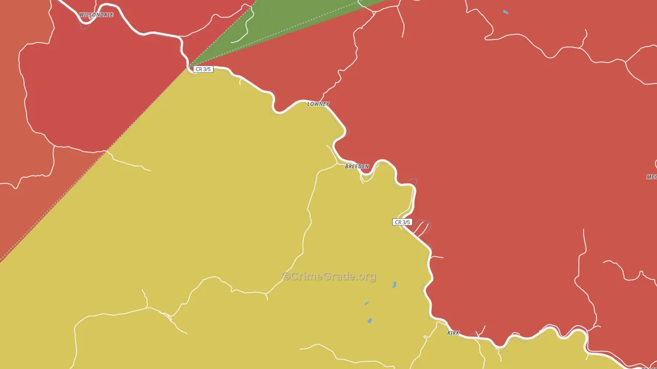 Breeden, WV Map of Assault Rates