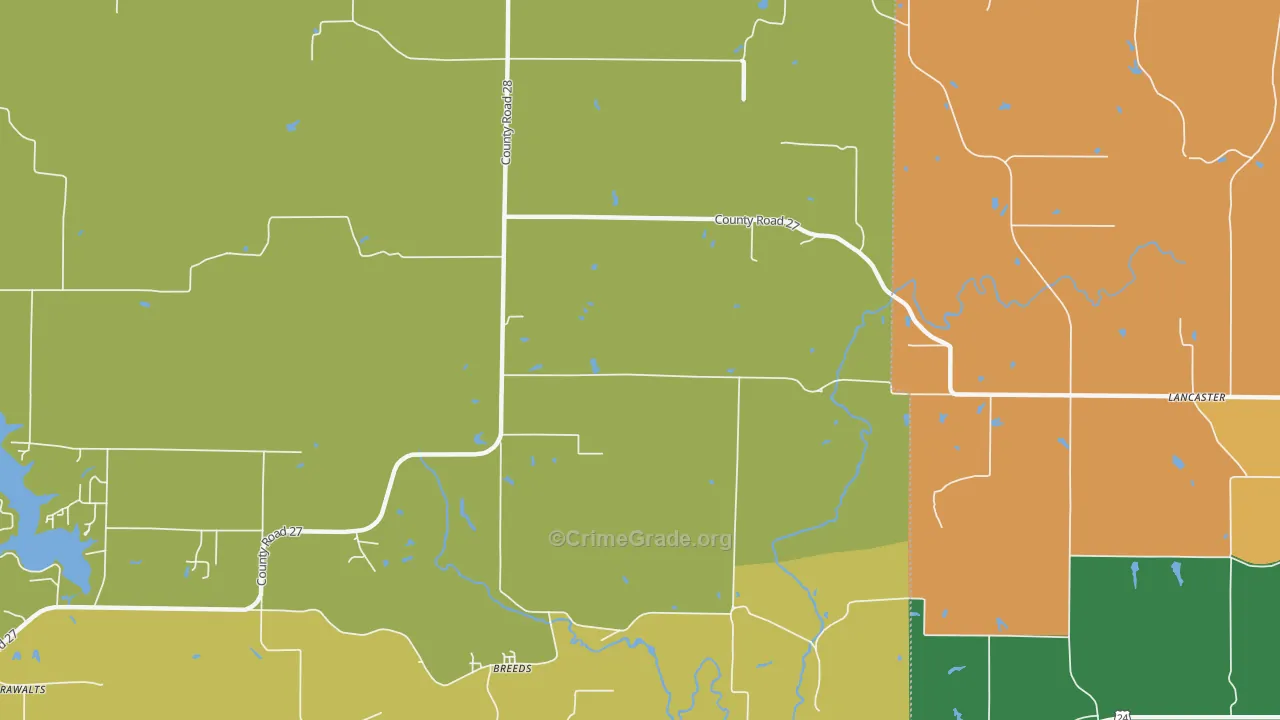 Breeds, IL Map of Assault Rates