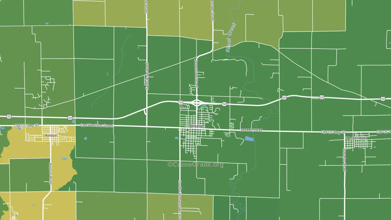 Breese, IL Map of Assault Rates