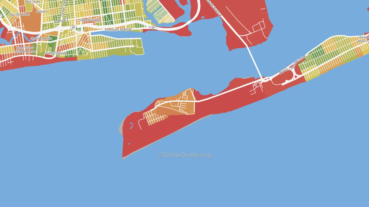 Breezy Point, Queens, NY Map of Assault Rates