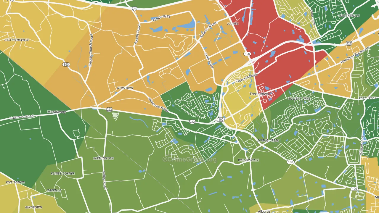 Breinigsville, PA Map of Assault Rates