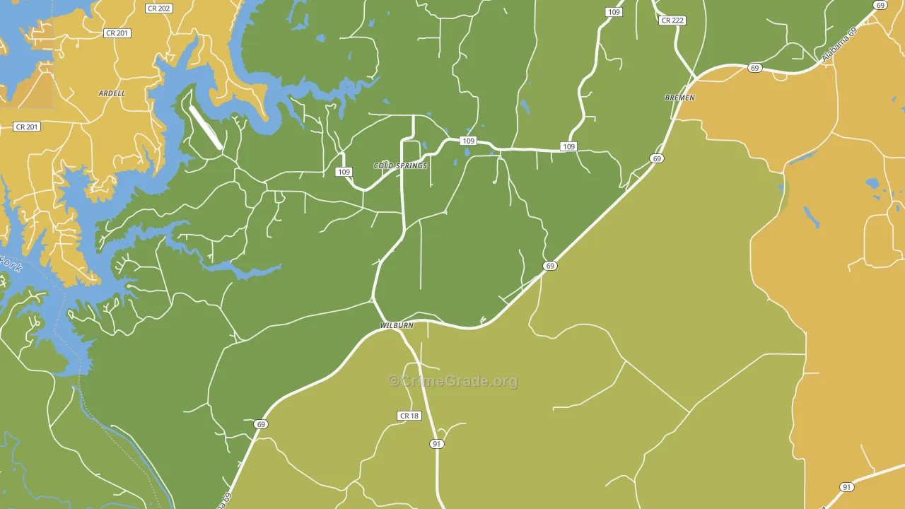 Bremen, AL Map of Assault Rates