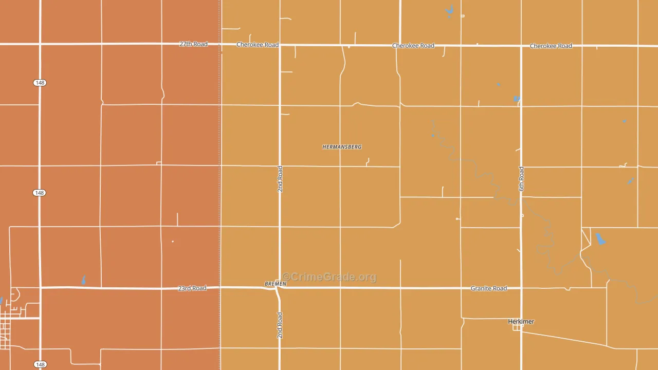 Bremen, KS Map of Assault Rates