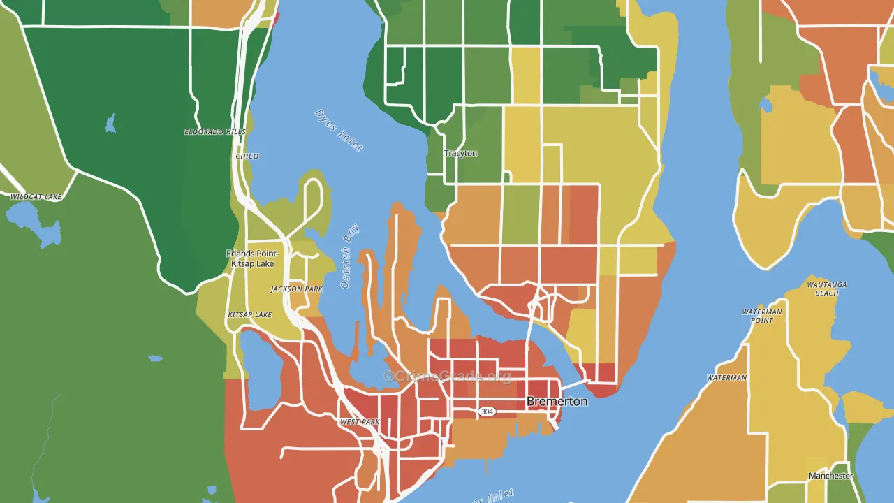 Bremerton, WA Map of Assault Rates
