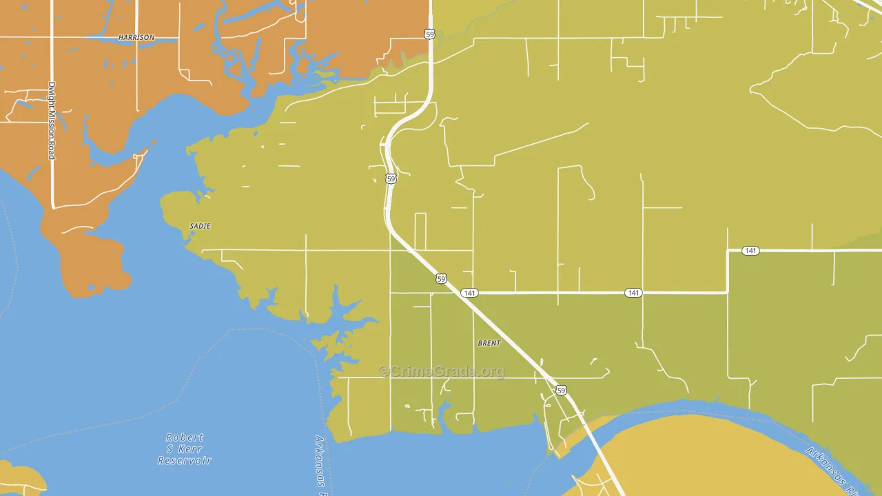 Brent, OK Map of Assault Rates