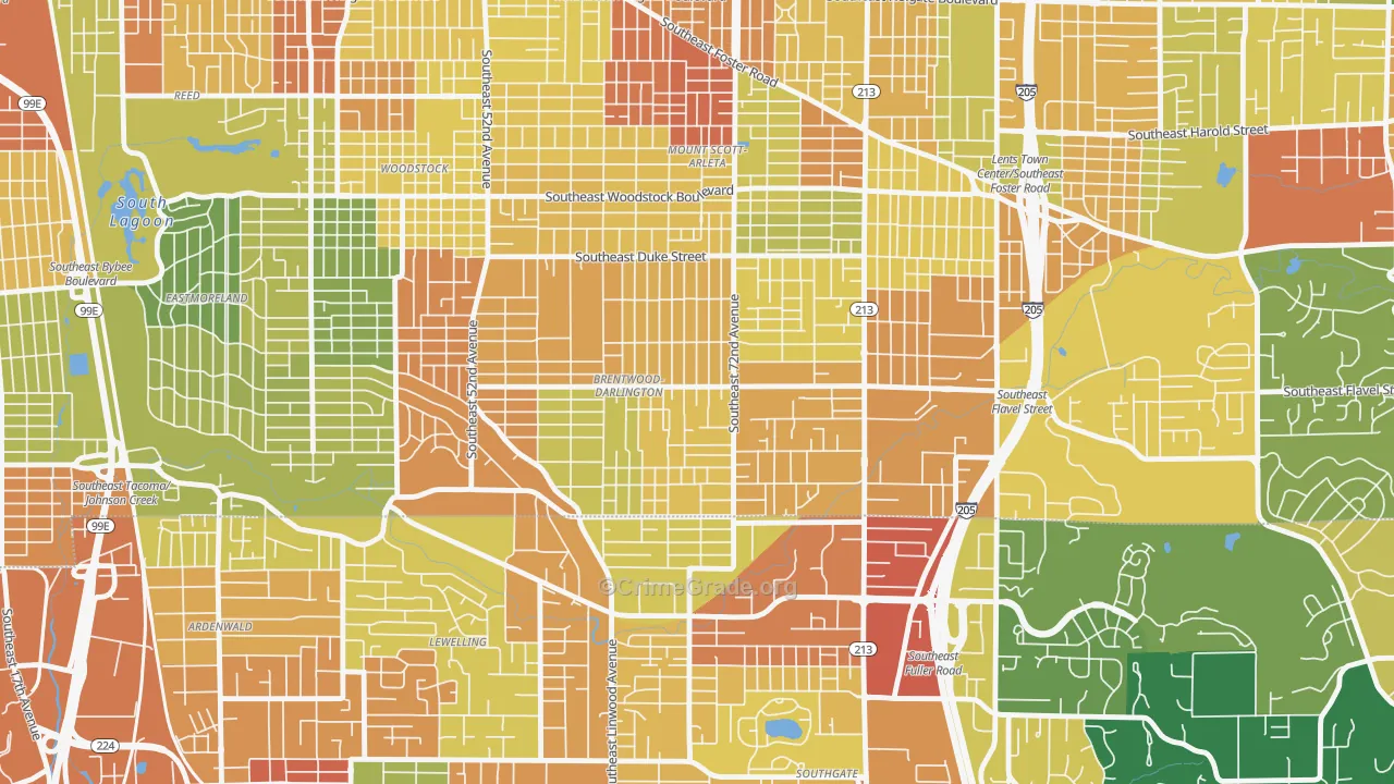 Brentwood-Darlington, Portland, OR Map of Assault Rates