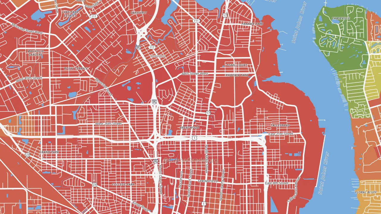 Brentwood, Jacksonville, FL Map of Assault Rates