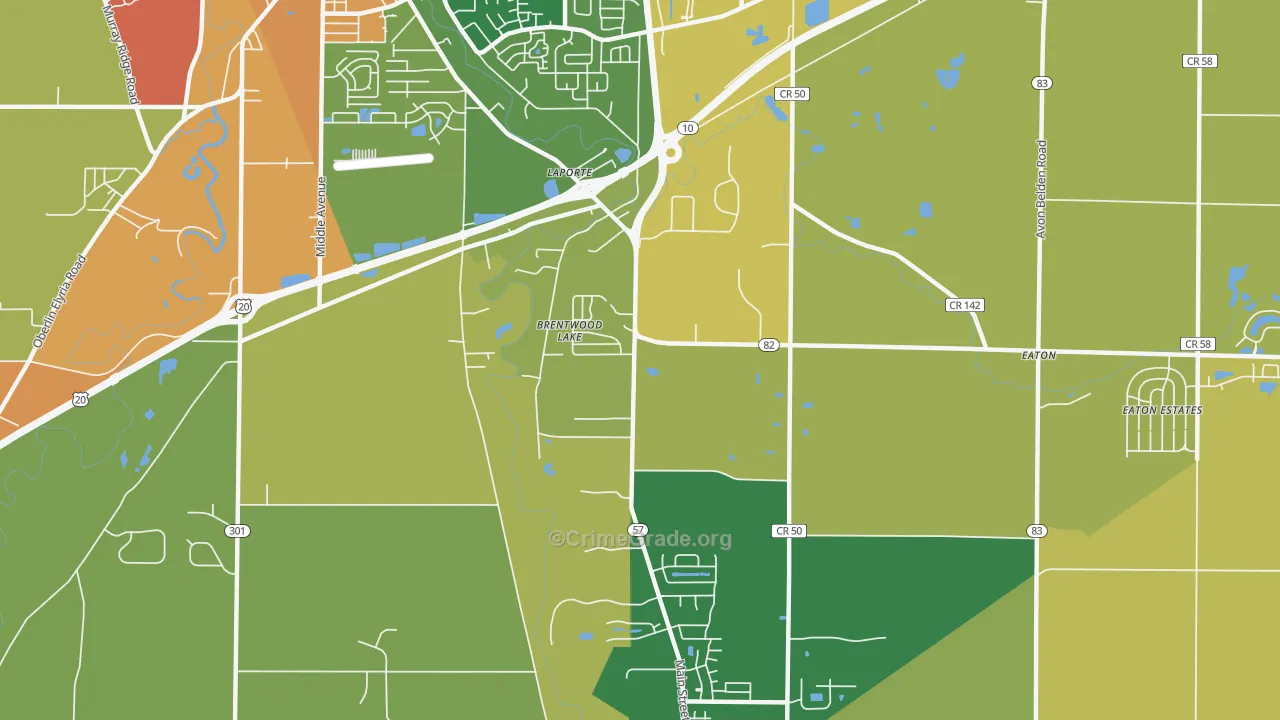 Brentwood Lake, OH Map of Assault Rates