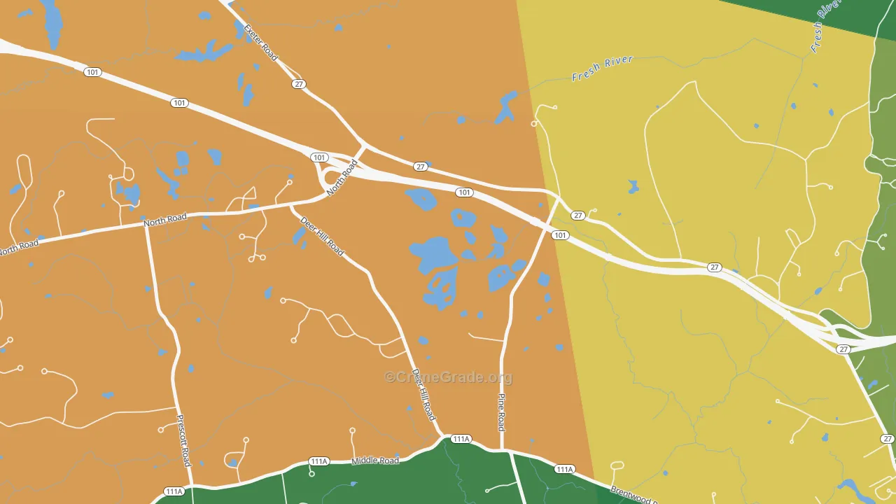 Brentwood, NH Map of Assault Rates