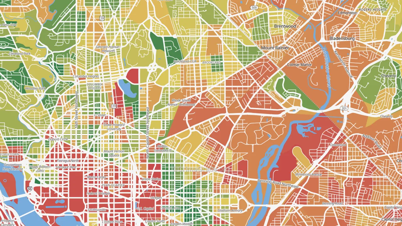 Brentwood, Washington, DC Map of Assault Rates