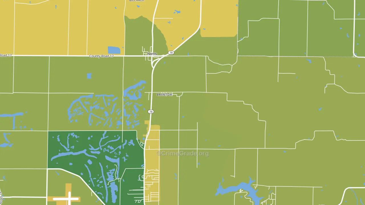 Brereton, IL Map of Assault Rates