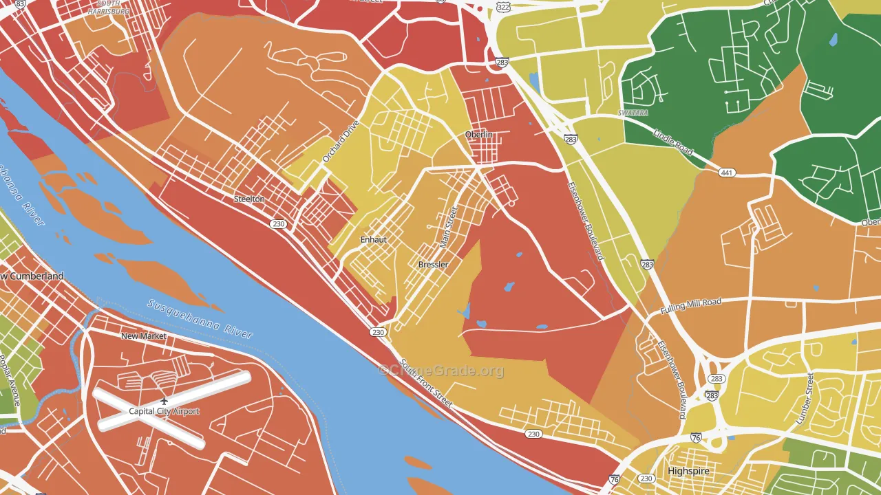 Bressler, PA Map of Assault Rates