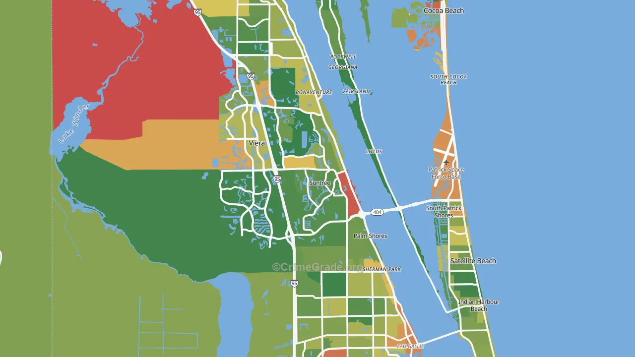 Brevard County, FL Map of Assault Rates