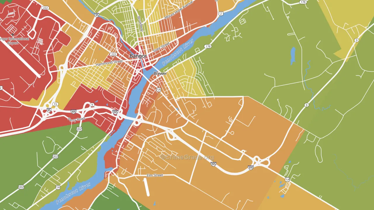 Brewer, ME Map of Assault Rates