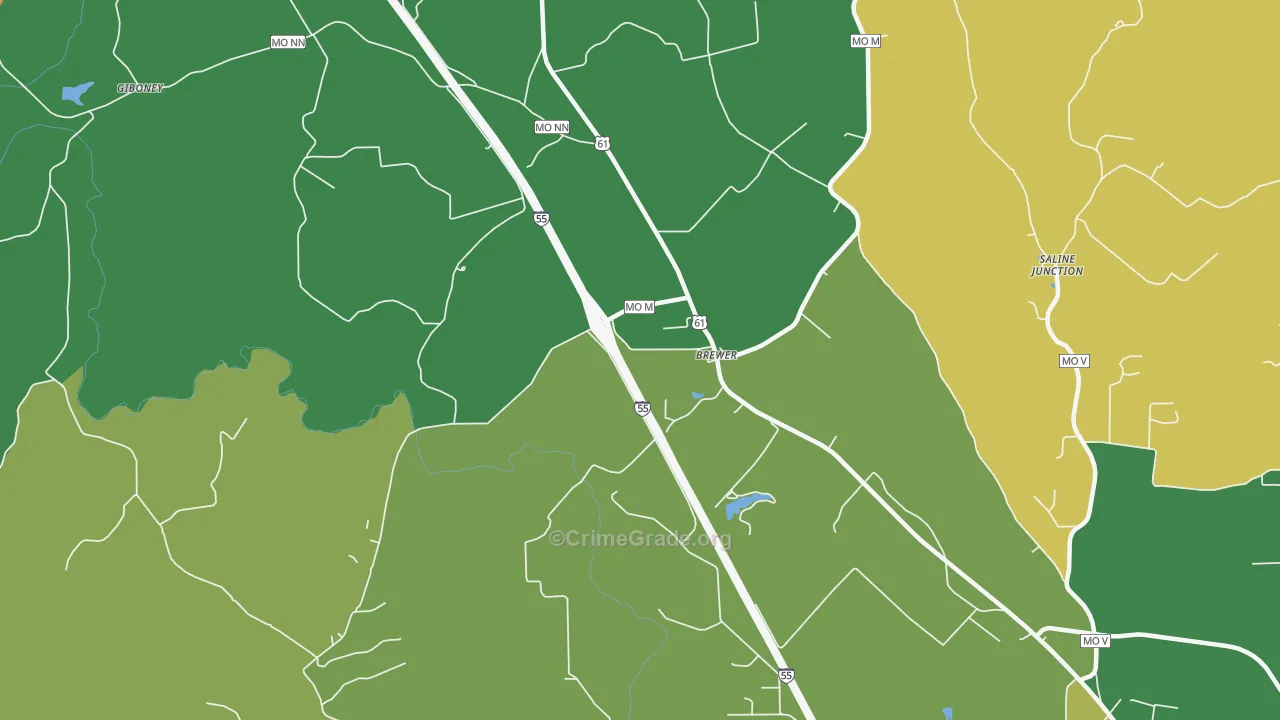 Brewer, MO Map of Assault Rates