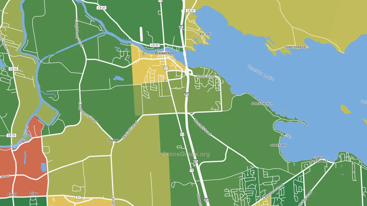 Brewerton, NY Map of Assault Rates
