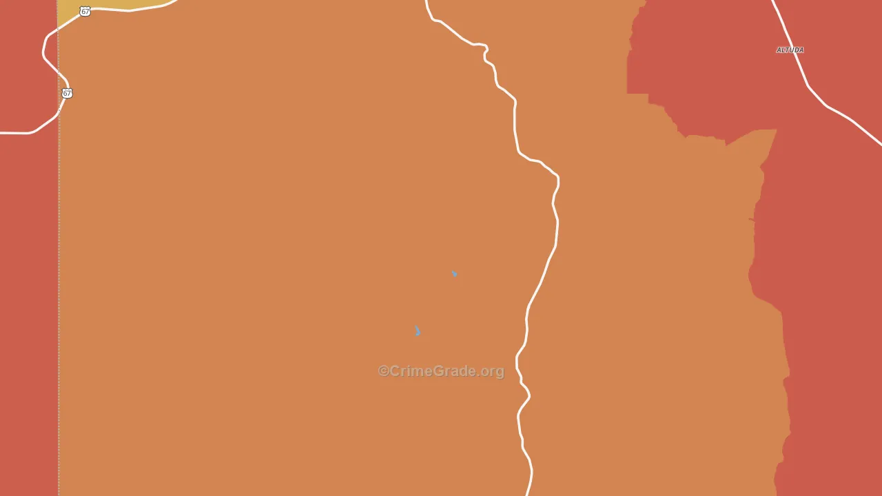 Brewster County, TX Map of Assault Rates