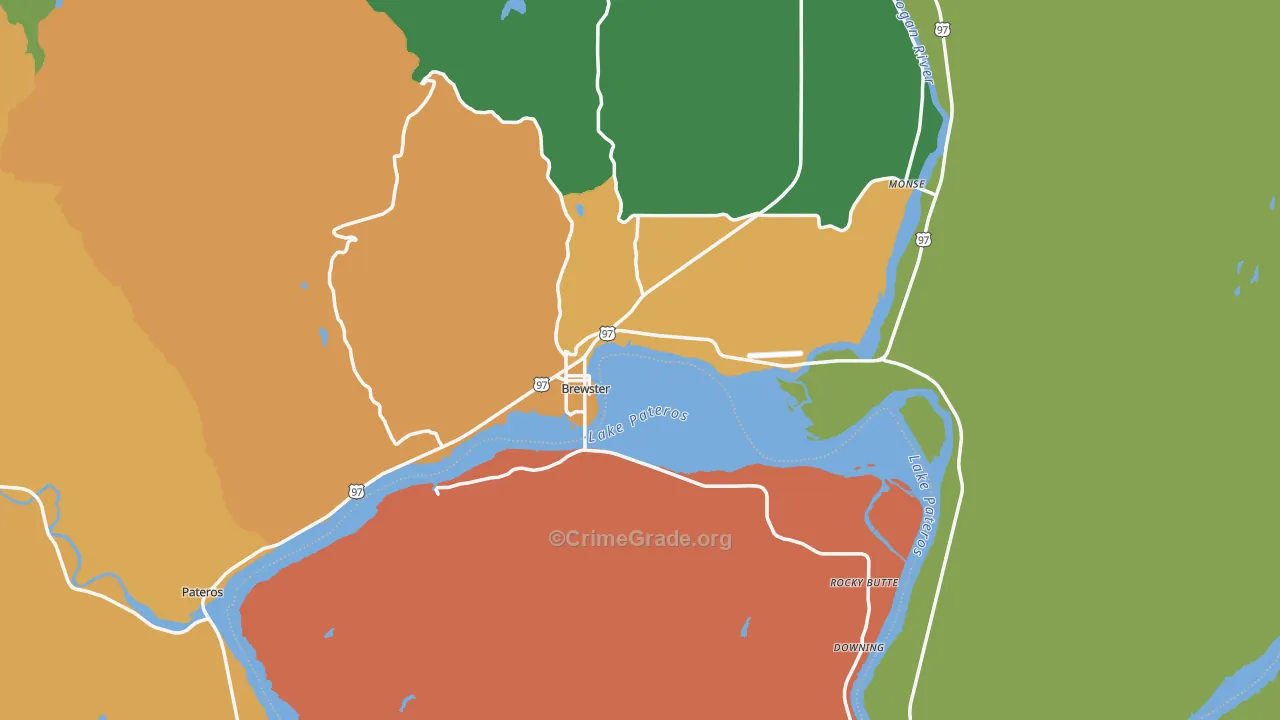 Brewster, WA Map of Assault Rates