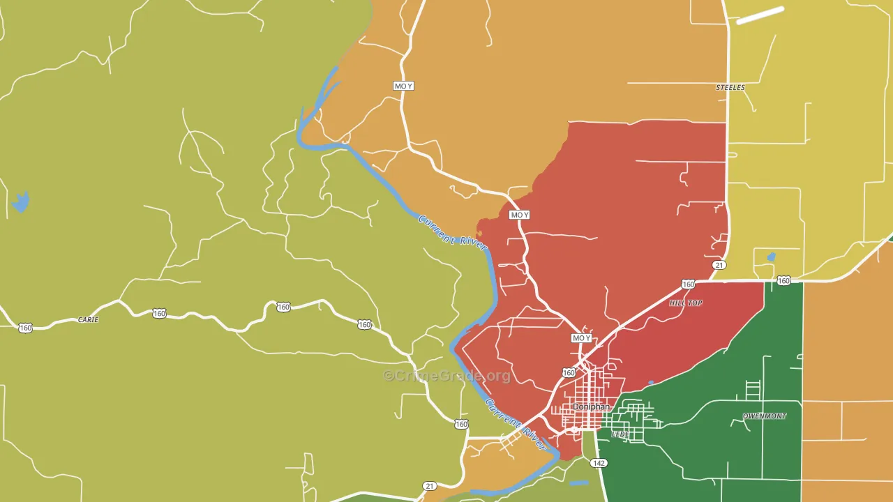Briar, MO Map of Assault Rates