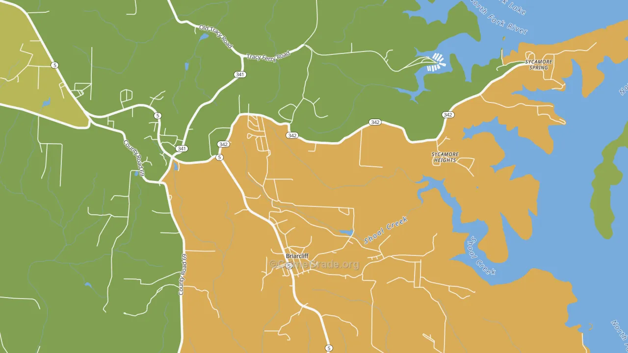Briarcliff, AR Map of Assault Rates