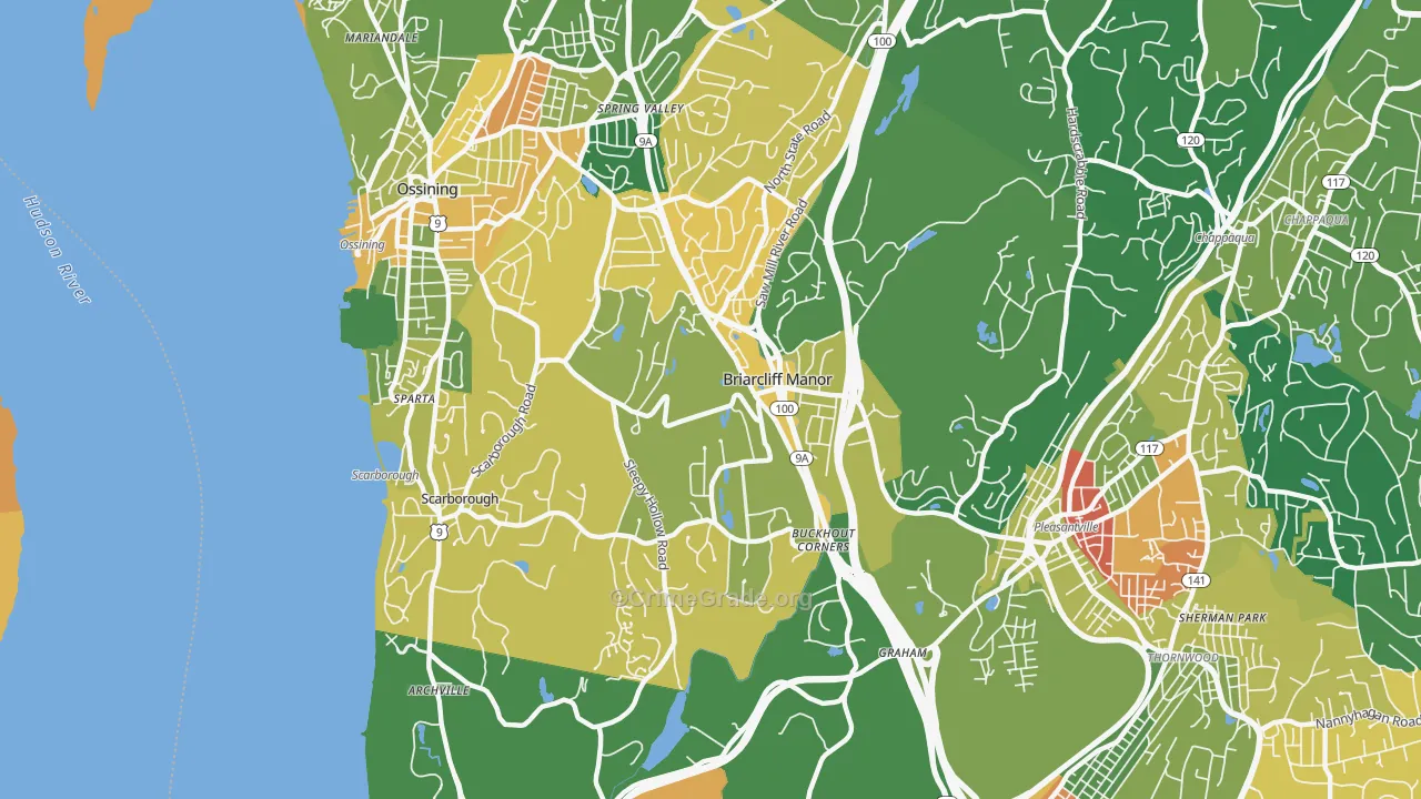 Briarcliff Manor, NY Map of Assault Rates
