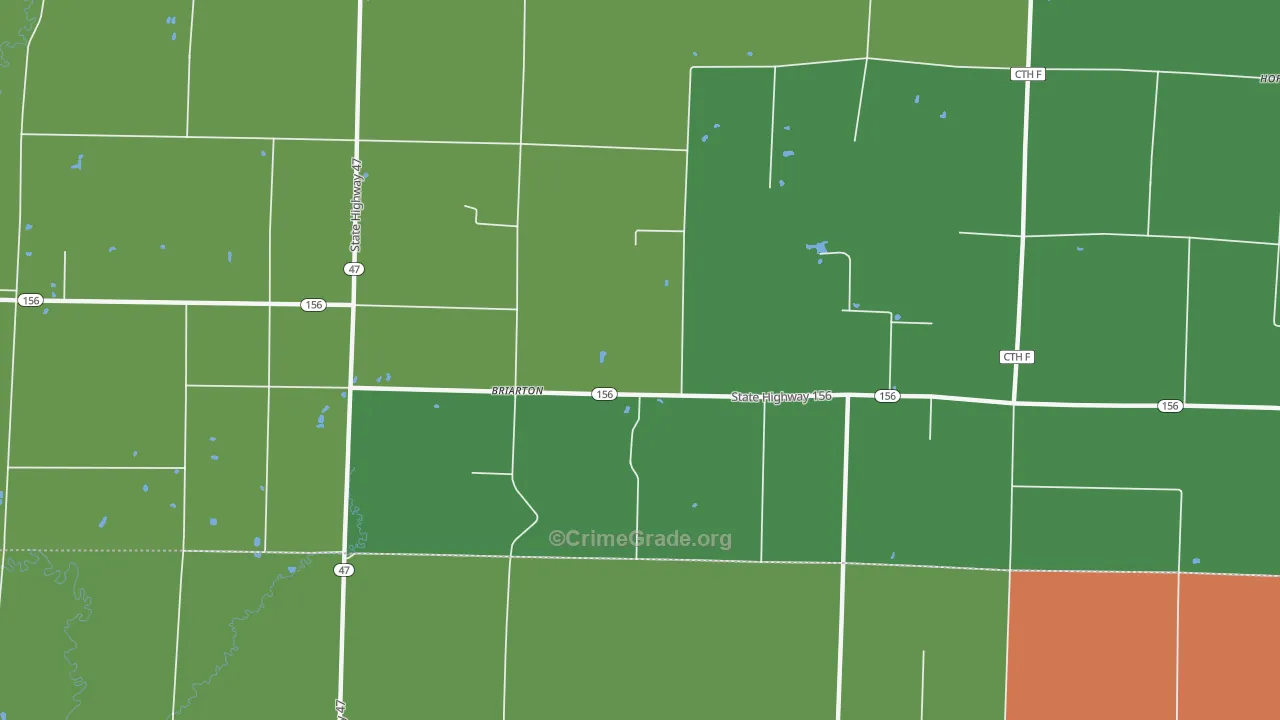 Briarton, WI Map of Assault Rates