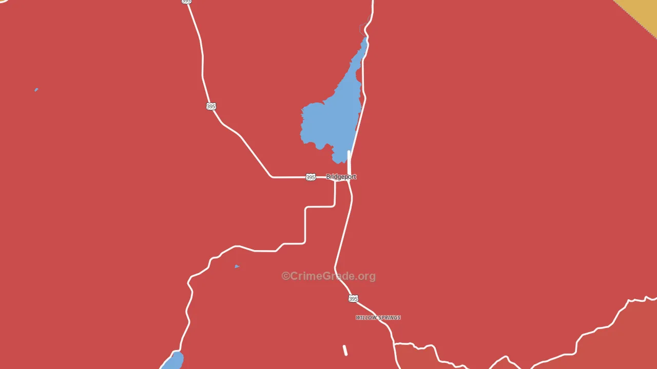 Bridgeport, CA Map of Assault Rates