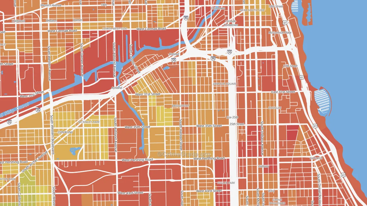Bridgeport, Chicago, IL Map of Assault Rates