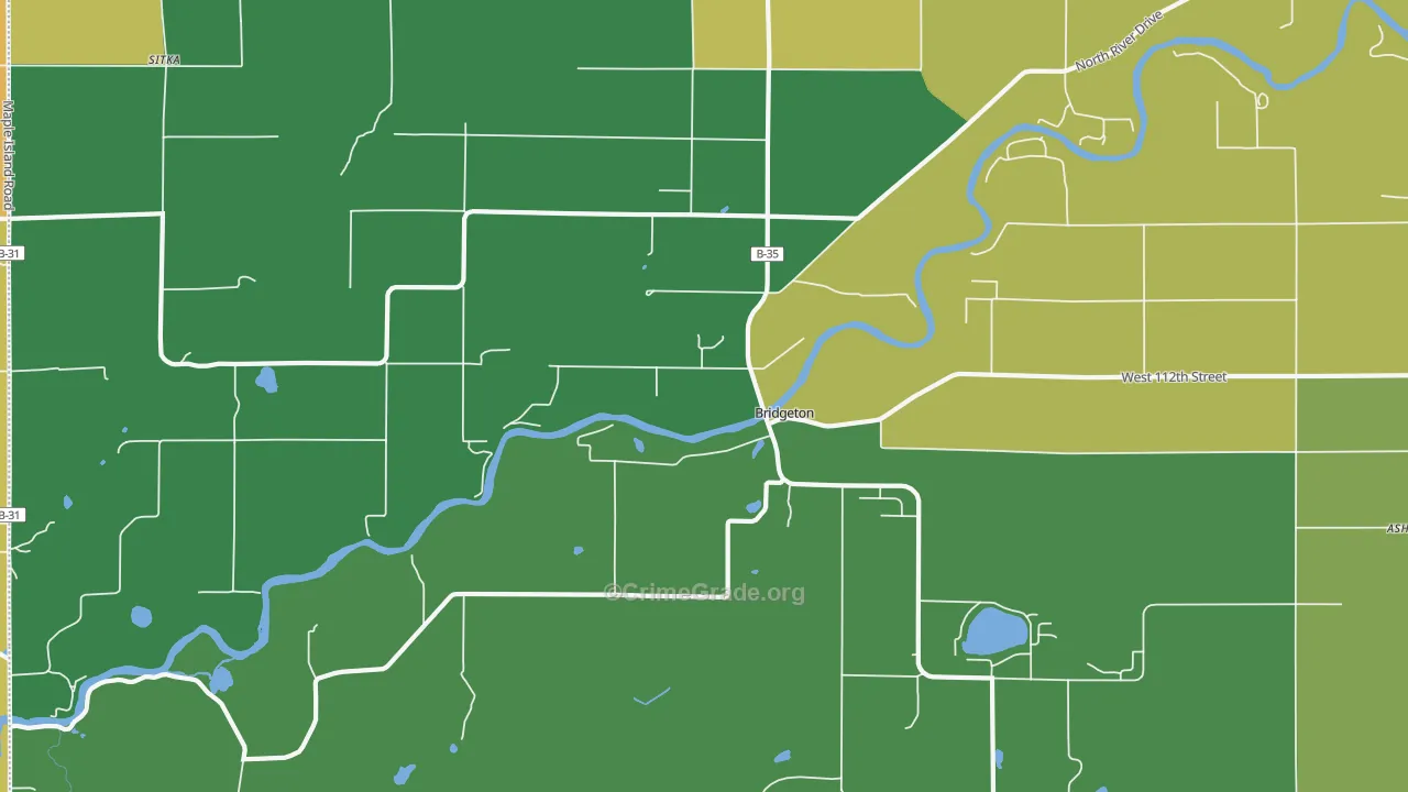 Bridgeton, MI Map of Assault Rates