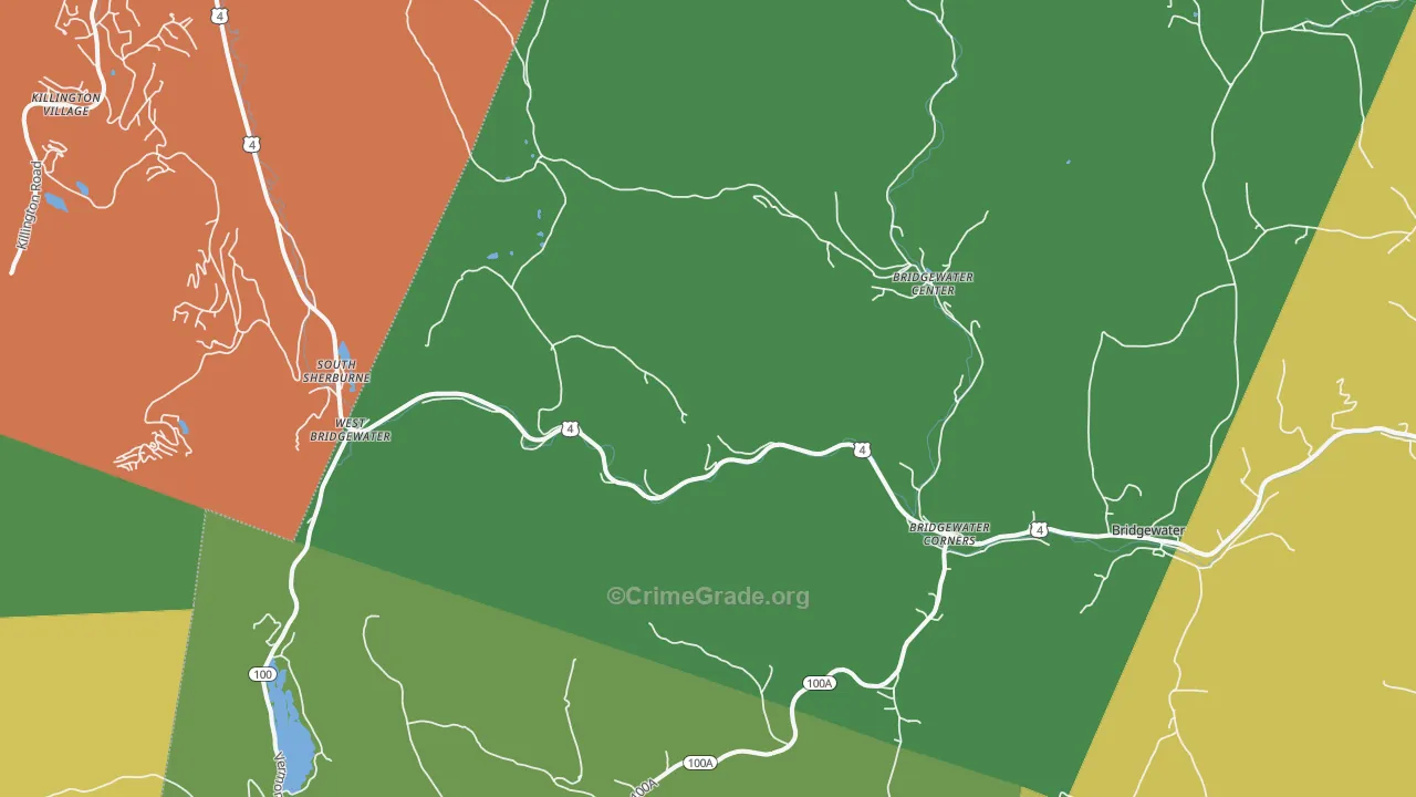 Bridgewater Corners, VT Map of Assault Rates