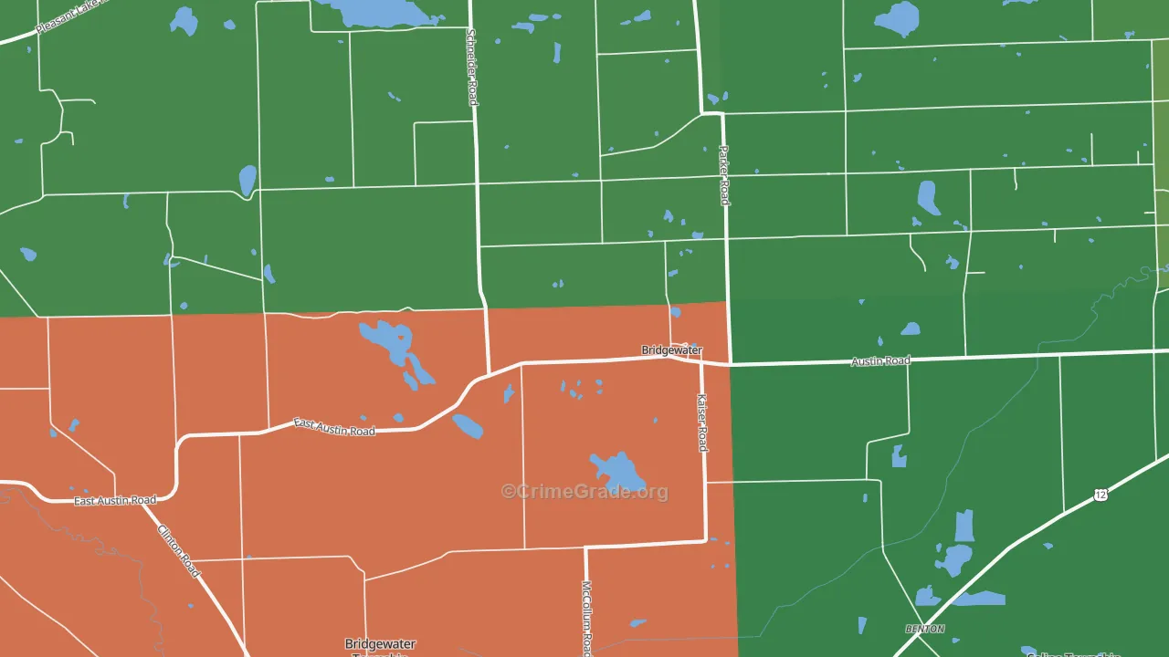 Bridgewater, MI Map of Assault Rates