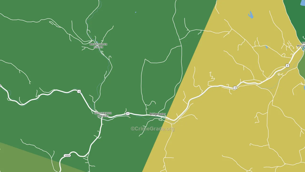 Bridgewater, VT Map of Assault Rates