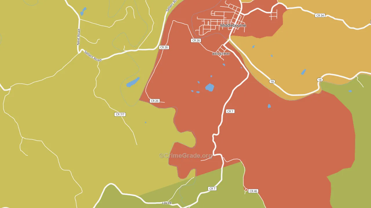 Bridgeway, WV Map of Assault Rates