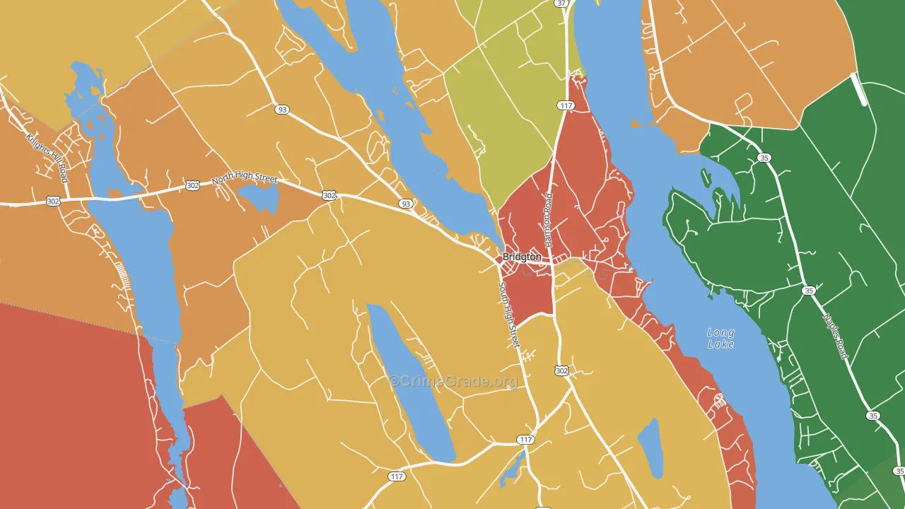 Bridgton, ME Map of Assault Rates