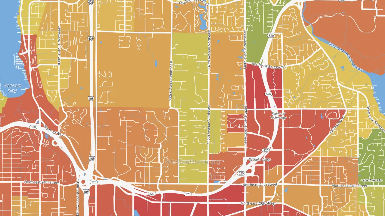 Bridle Trails, Bellevue, WA Map of Assault Rates