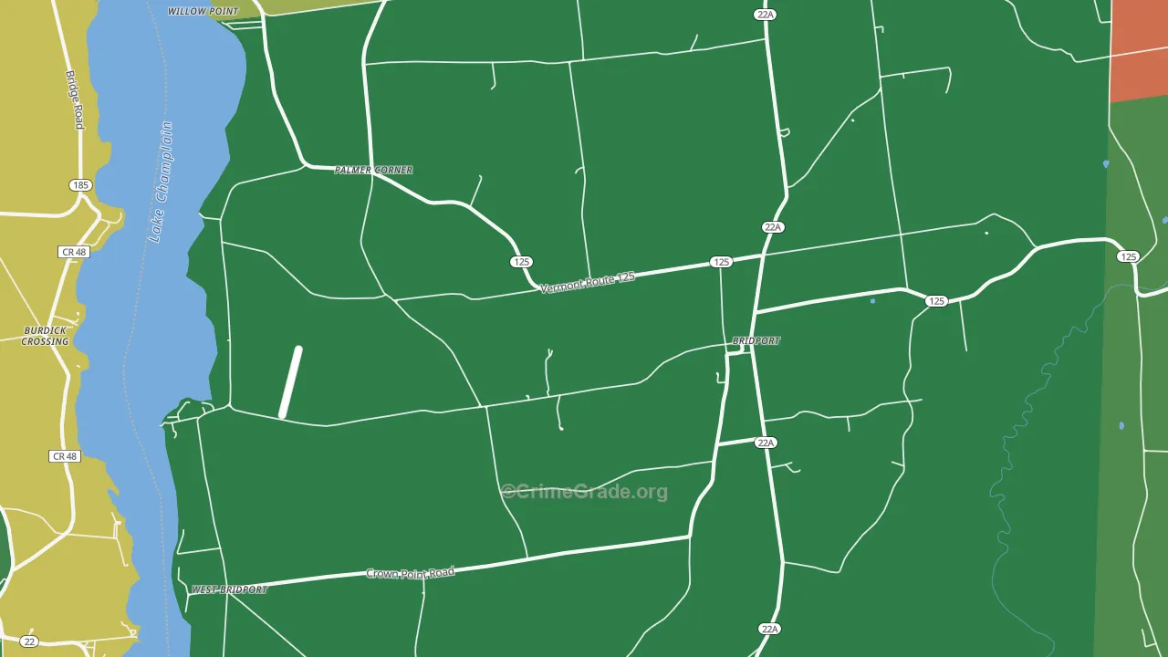 Bridport, VT Map of Assault Rates
