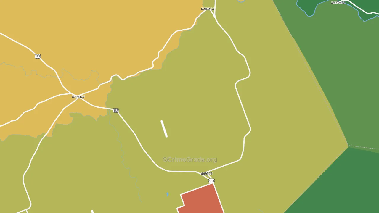 Briggs, TX Map of Assault Rates