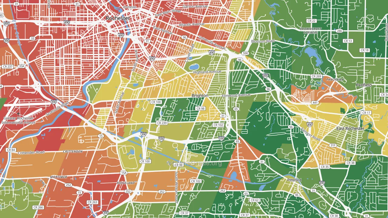 Brighton, NY Map of Assault Rates