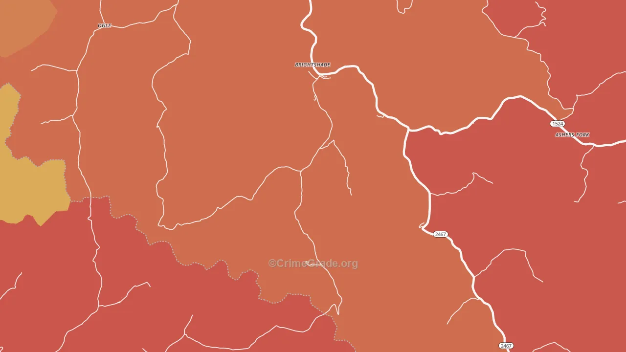 Brightshade, KY Map of Assault Rates