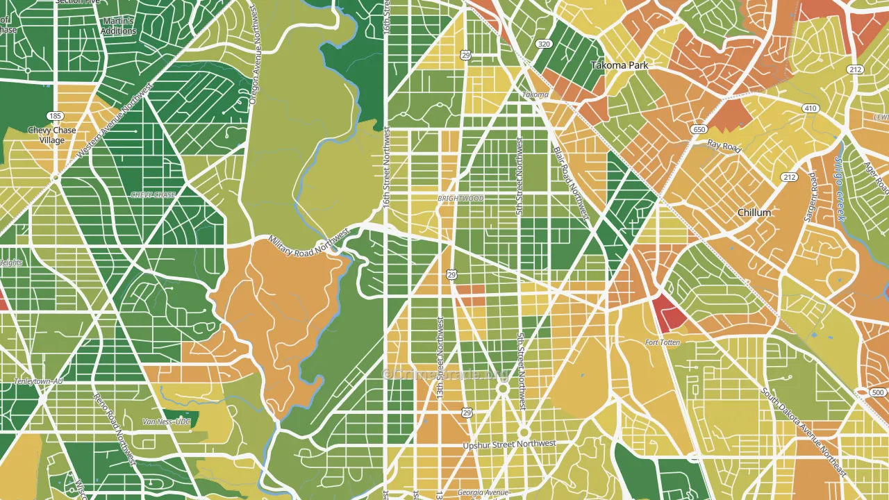 Brightwood, Washington, DC Map of Assault Rates
