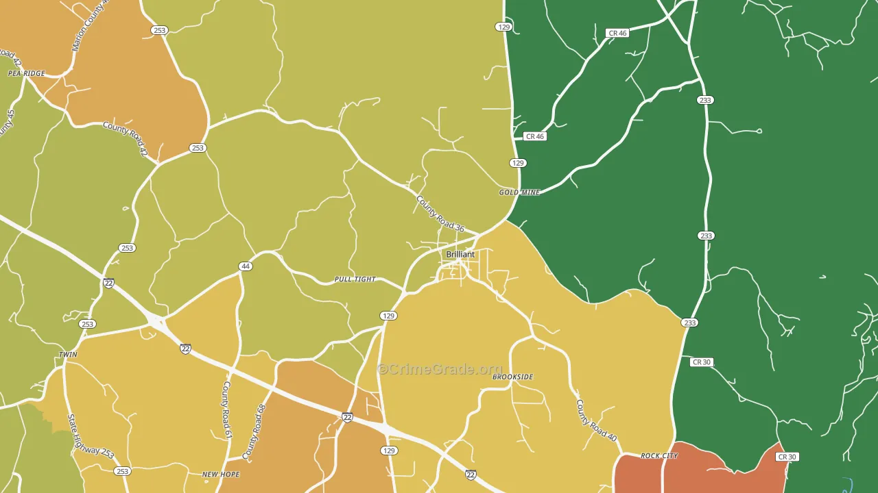 Brilliant, AL Map of Assault Rates