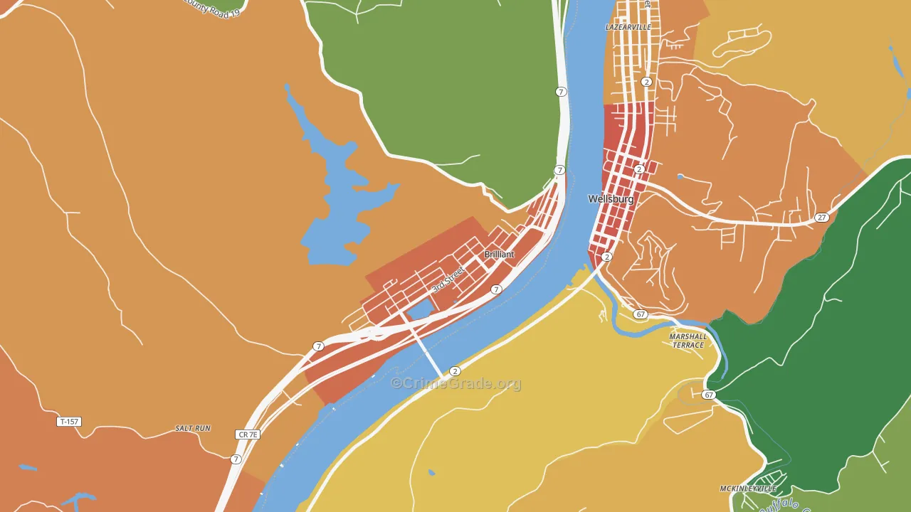 Brilliant, OH Map of Assault Rates