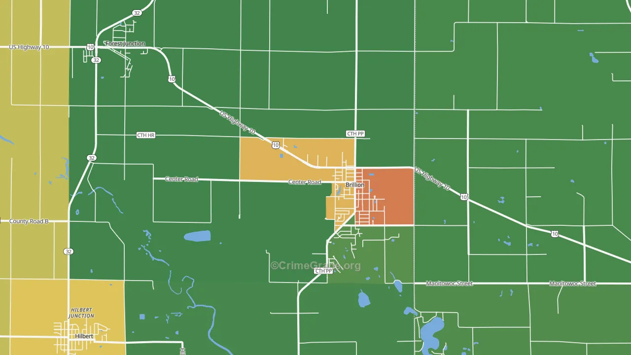 Brillion, WI Map of Assault Rates