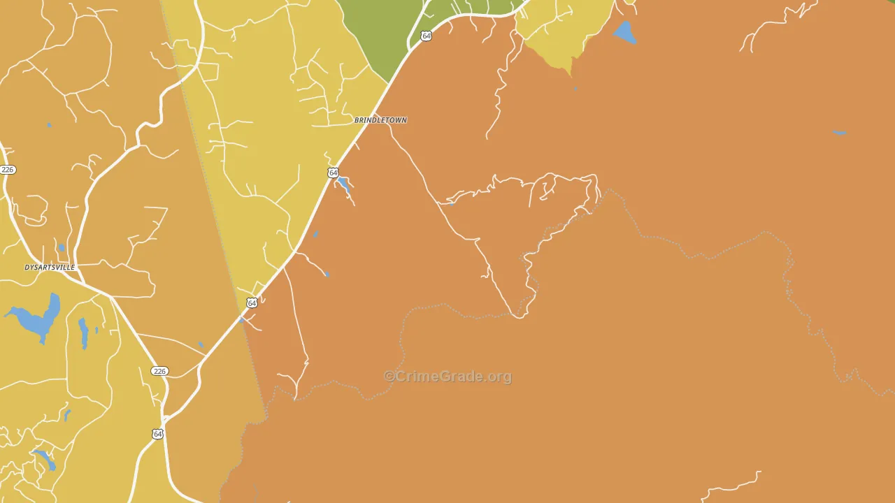 Brindle Town, NC Map of Assault Rates