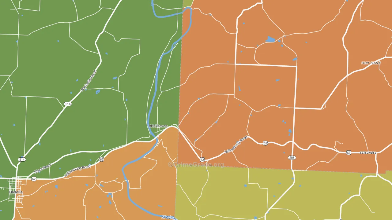 Brinkhaven, OH Map of Assault Rates