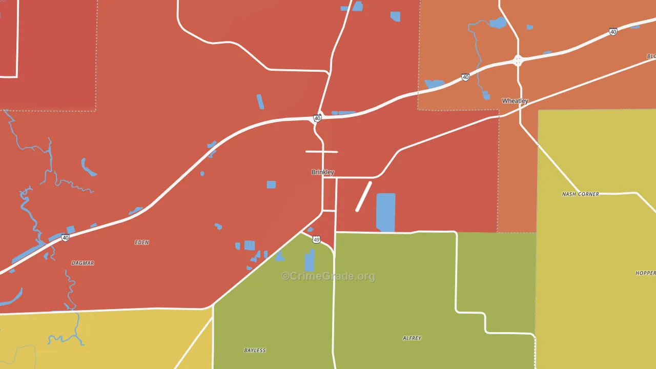 Brinkley, AR Map of Assault Rates