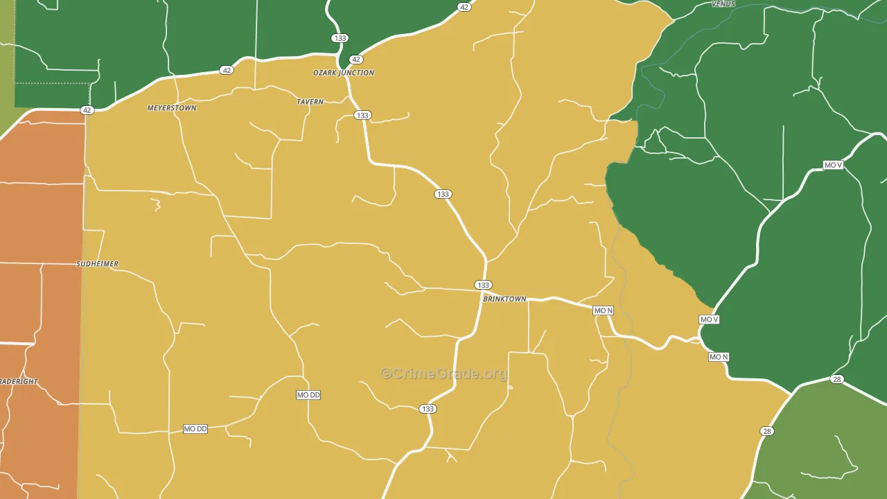 Brinktown, MO Map of Assault Rates