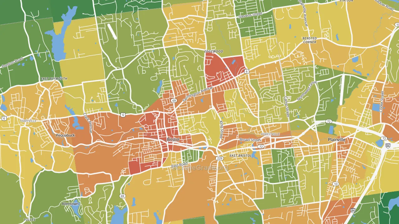 Bristol, CT Map of Assault Rates