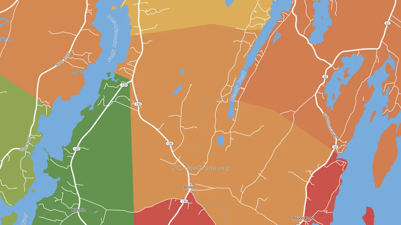 Bristol, ME Map of Assault Rates